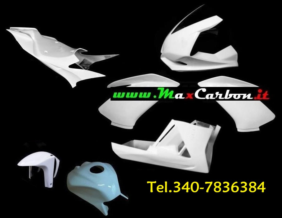 Aprilia RSV4 2009 2014 Carena Carene Racing / Copri Serbatoio / Codone Racing Vetroresina Tessuto. Parafango Anteriore Omaggio