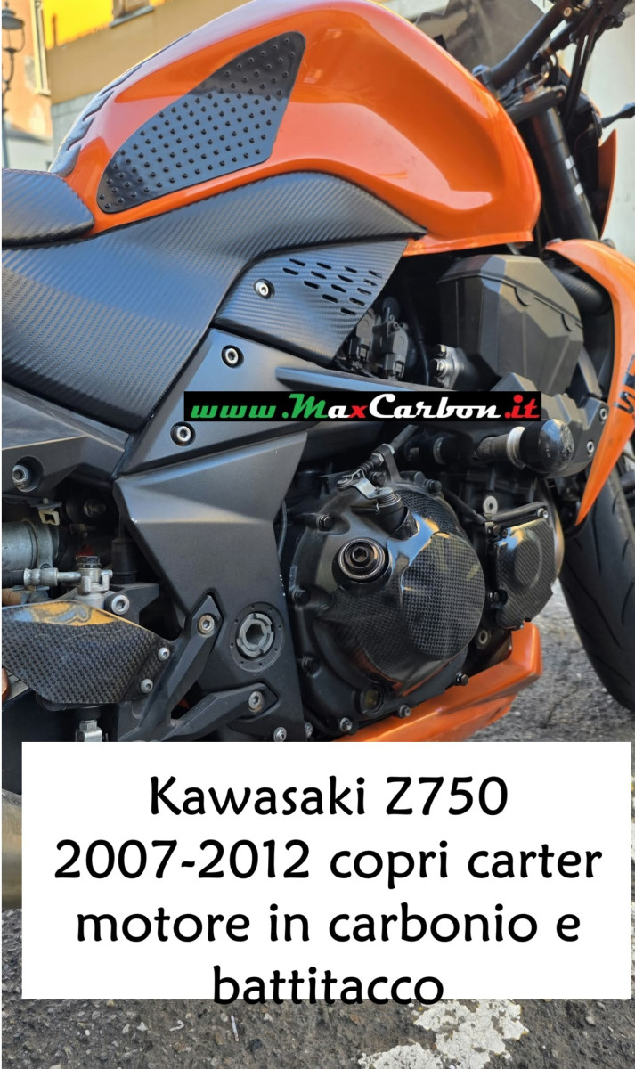 Copri Carter Motore in Carbonio kawasaki Z750 ed Z 750 R anni 2007 al 2012 Engine Cover - immagine 10